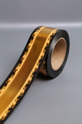 Лента металл с рисунком 6см*50ярд МР601 золото
