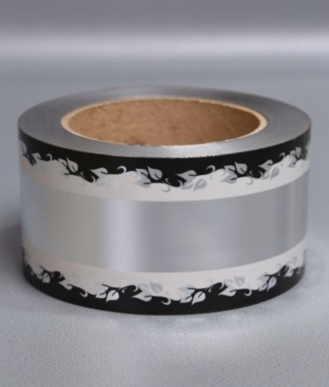 Лента металл с рисунком 6см*50ярд МР602 серебро