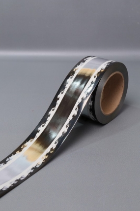 Лента металл с рисунком 6см*50ярд МР602 серебро