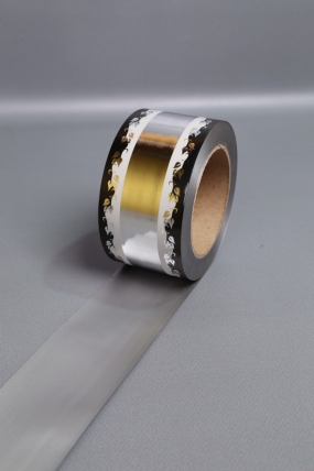 Лента металл с рисунком 6см*50ярд МР602 серебро