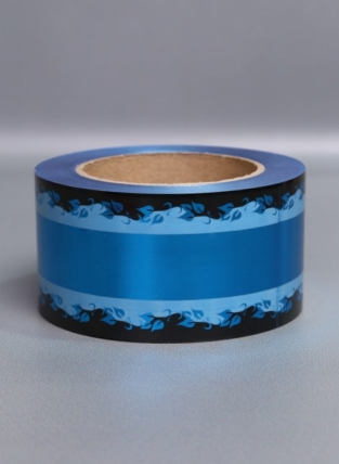 Лента металл с рисунком 6см*50ярд МР604 синий