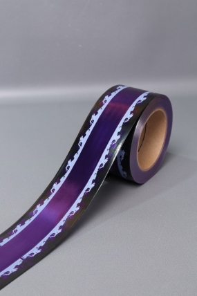 Лента металл с рисунком 6см*50ярд МР605 фиолетовый