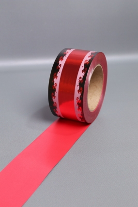 Лента металл с рисунком 6см*50ярд МР607 красный
