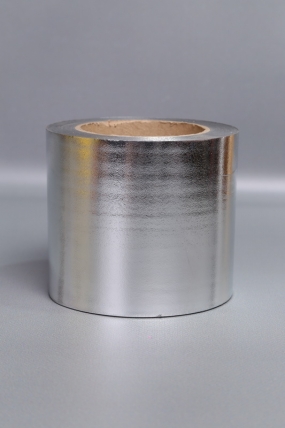 Подарочная Декоративная Лента металлизированная (10см х 50ярд) - M1044 СЕРЕБРО