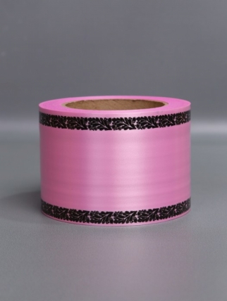 Лента простая (8см*50м) С дубками по краям ЯРКО-РОЗОВЫЙ P822