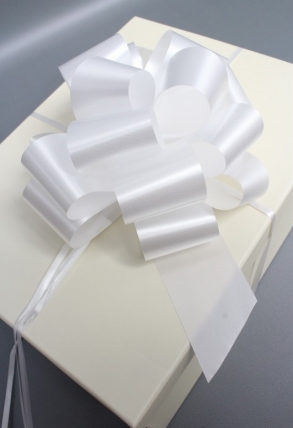 Бант-шар 50 мм, диаметр 19 см, белый 2343М