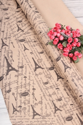 Бумага крафт 70г/м2, 70см x 10м, Париж, черный	3266/черн