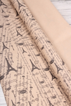 Бумага крафт 70г/м2, 70см x 10м, Париж, черный	3266/черн
