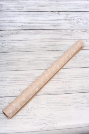Бумага крафт 70г/м2, 70см x 10м, Снежинка NEW, белый			00105577