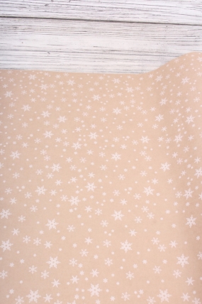 Бумага крафт 70г/м2, 70см x 10м, Снежинка NEW, белый			00105577