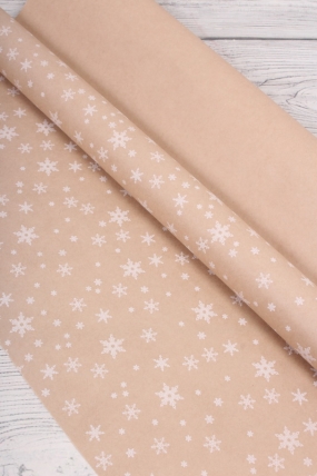 Бумага крафт 70г/м2, 70см x 10м, Снежинка NEW, белый			00105577