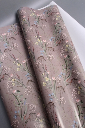 Бумага упаковочная "Цветы" 80г/м2, 70х100см, 10 листов/рулон  5870М