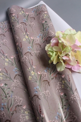 Бумага упаковочная "Цветы" 80г/м2, 70х100см, 10 листов/рулон  5870М