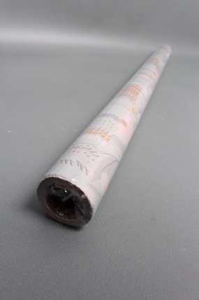 Бумага упаковочная "Розовые цветы" 80г/м2, 70х100см, 10 листов/рулон 5924М