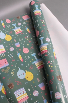 Бумага упаковочная "С Днем Рождения!" 80г/м2, 70х100см, 10 листов/рулон  5931М