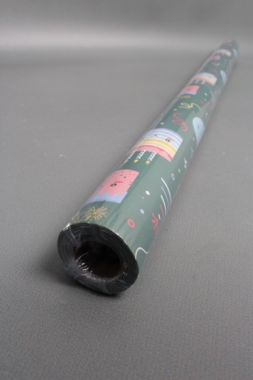 Бумага упаковочная "С Днем Рождения!" 80г/м2, 70х100см, 10 листов/рулон  5931М