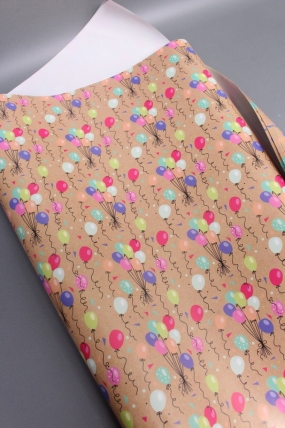 Бумага упаковочная "Воздушные шарики" 80г/м2, 70х100см, 10 листов/рулон 5900М