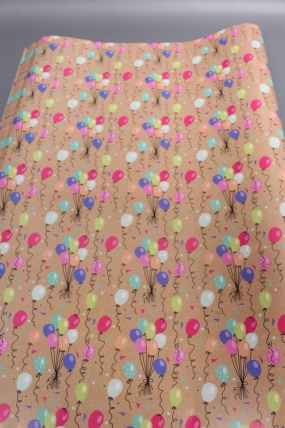 Бумага упаковочная "Воздушные шарики" 80г/м2, 70х100см, 10 листов/рулон 5900М