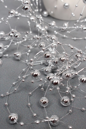 Бусы на нити в пакете  3+8 мм * 10 м, серебро  4248М