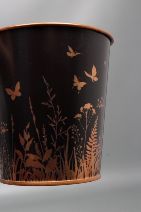 Декоративное кашпо "Бабочки в саду" D10XH10 см B:D7.5 см,  металл  7943М