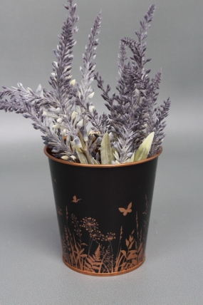 Декоративное кашпо "Бабочки в саду" D10XH10 см B:D7.5 см,  металл  7943М