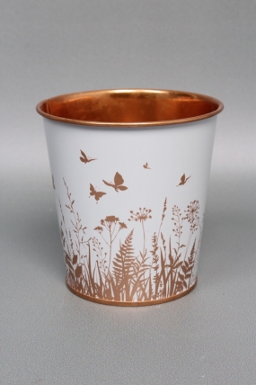 Декоративное кашпо "Бабочки в саду" D10XH10CM B:D7.5CM, металл  8025М