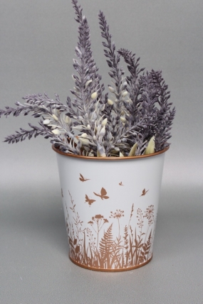 Декоративное кашпо "Бабочки в саду" D10XH10CM B:D7.5CM, металл  8025М