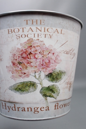 Декоративное кашпо "Цветок гортензии розовый" D18,5XH15,5CM/B13,3, металл  4542М