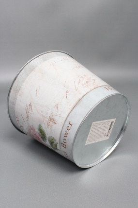 Декоративное кашпо "Цветок гортензии розовый" D18,5XH15,5CM/B13,3, металл  4542М