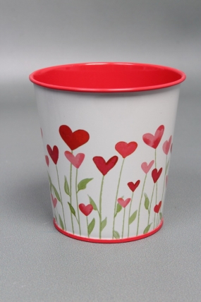 Декоративное кашпо "Цветущие сердца" D10XH10CM B:D7.5CM, металл  7998М