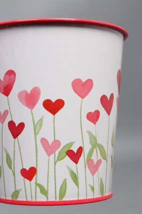 Декоративное кашпо "Цветущие сердца" D10XH10CM B:D7.5CM, металл  7998М