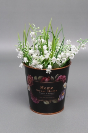 Декоративное кашпо "Дом милый дом" 9.8XH10CM/B7.5 (матовый финиш), металл  8097М