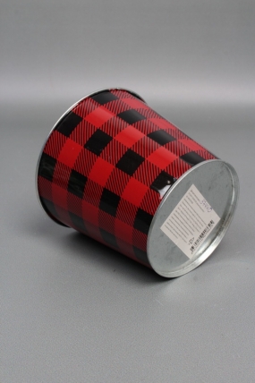 Декоративное кашпо D13,3XH11,5CM B9,5СМ, красный/черный, металл  8625М