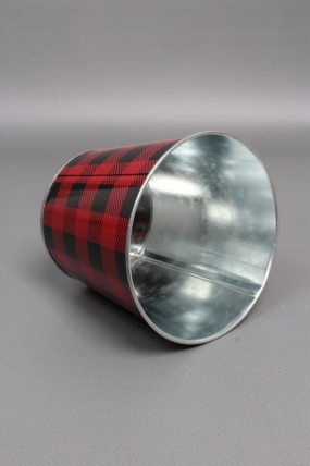 Декоративное кашпо D13,3XH11,5CM B9,5СМ, красный/черный, металл  8625М