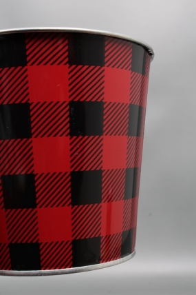 Декоративное кашпо D13,3XH11,5CM B9,5СМ, красный/черный, металл  8625М