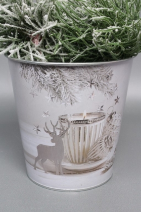 Декоративное кашпо "Искристое чудо" D15XH15CM/B11, металл  8403М