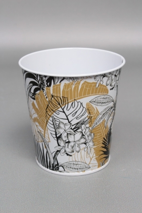 Декоративное кашпо "Палитра природы" 9.8XH10CM/B7.5, металл, белый  7882М