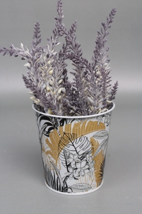 Декоративное кашпо "Палитра природы" 9.8XH10CM/B7.5, металл, белый  7882М