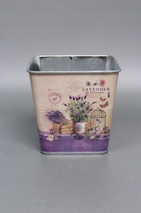 Декоративное кашпо "Прованс" 9.5X9.5XH9CM. металл  0592М