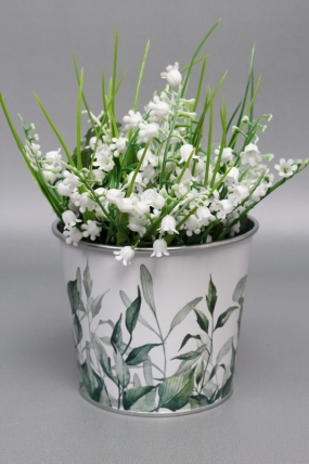 Декоративное кашпо "Райская зелень" D11.5XH9.5CM  B:D9CM, металл  8148М