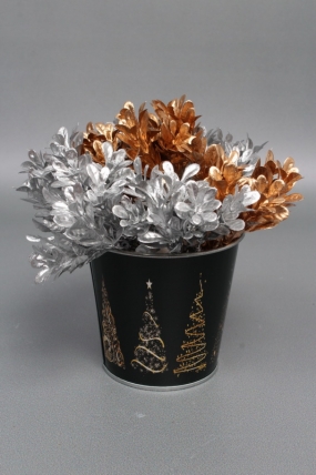 Декоративное кашпо "Стильные елочки" 9,8XH8CM/B6,5, металл 6249М