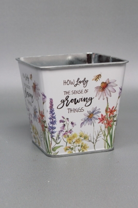 Декоративное кашпо "Танец лепестков" 9.5X9.5XH9CM. металл  0608М