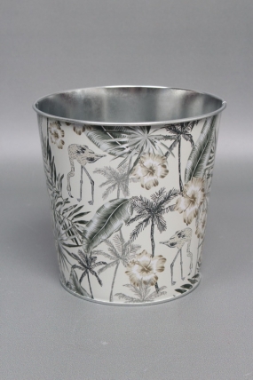 Декоративное кашпо "Тропическая абстракция" 14XH13,5CM B11, металл  8933М