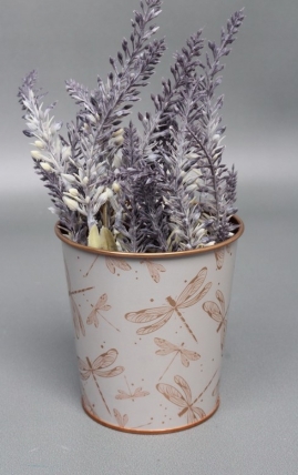 Декоративное кашпо "Золотая стрекоза " D9.8XH10CM B:D7.6CM, металл  8049М