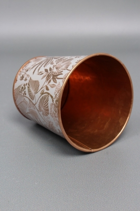 Декоративное кашпо "Золотые листья " D9.8XH10CM B:D7.6CM, металл  8056М