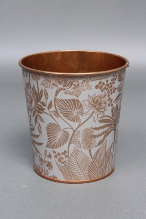 Декоративное кашпо "Золотые листья " D9.8XH10CM B:D7.6CM, металл  8056М