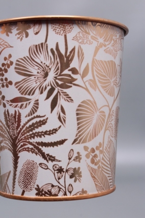 Декоративное кашпо "Золотые листья " D9.8XH10CM B:D7.6CM, металл  8056М