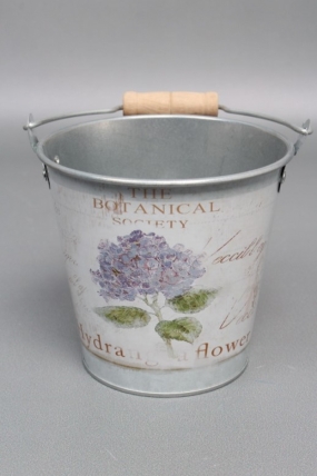 Декоративное кашпо-ведерко "Цветок гортензии" D12X14,5xH13CM/22см, металл  8285М