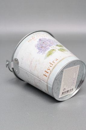 Декоративное кашпо-ведерко "Цветок гортензии" D12X14,5xH13CM/22см, металл  8285М