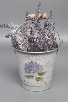 Декоративное кашпо-ведерко "Цветок гортензии" D12X14,5xH13CM/22см, металл  8285М